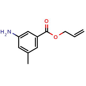 Chemical structure of allyl 3-amino-5-methylbenzoate , CAS 153775-25-8, AChemBlock O30282