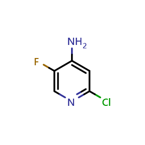 Chemical structure of 2-chloro-5-fluoropyridin-4-amine , CAS 89510-90-7, AChemBlock O30323