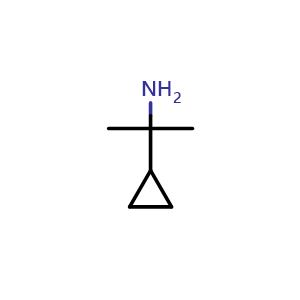 Chemical structure of 2-cyclopropylpropan-2-amine , CAS 172947-13-6, AChemBlock O30329