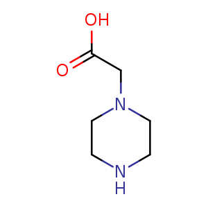 Chemical structure of 2-(piperazin-1-yl)acetic acid , CAS 37478-58-3, AChemBlock O30343