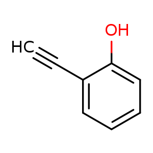 Chemical structure of 2-ethynylphenol , CAS 5101-44-0, AChemBlock O30353