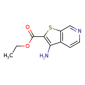 Chemical structure of ethyl 3-aminothieno[2,3-c]pyridine-2-carboxylate , CAS 78790-83-7, AChemBlock O30356