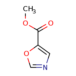 Chemical structure of methyl oxazole-5-carboxylate , CAS 121432-12-0, AChemBlock O30359