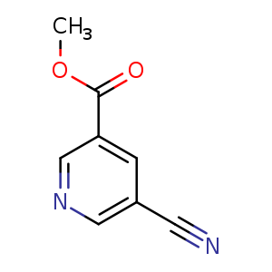 Chemical structure of methyl 5-cyanopyridine-3-carboxylate , CAS 106726-82-3, AChemBlock O30362