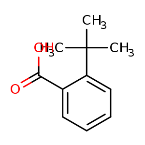 Chemical structure of 2-tert-butylbenzoic acid , CAS 1077-58-3, AChemBlock O30363