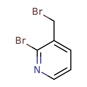 Chemical structure of 2-bromo-3-(bromomethyl)pyridine , CAS 94446-97-6, AChemBlock O30364