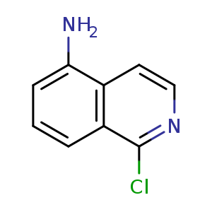 Chemical structure of 1-chloroisoquinolin-5-amine , CAS 374554-54-8, AChemBlock O30372