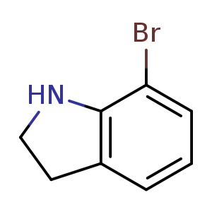 Chemical structure of 7-bromoindoline , CAS 62813-85-8, AChemBlock O30394