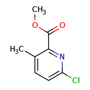 Chemical structure of methyl 6-chloro-3-methylpyridine-2-carboxylate , CAS 878207-92-2, AChemBlock O30400