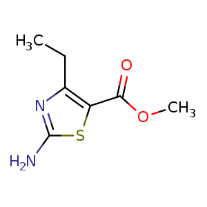 Chemical structure of methyl 2-amino-4-ethylthiazole-5-carboxylate , CAS 302964-21-2, AChemBlock O30436