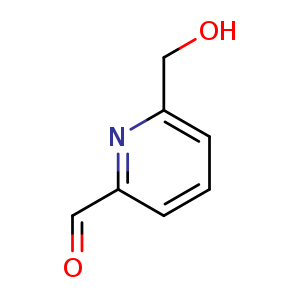 Chemical structure of 6-(hydroxymethyl)pyridine-2-carbaldehyde , CAS 39621-11-9, AChemBlock O30452