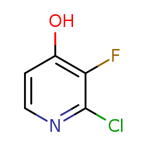 Chemical structure of 2-chloro-3-fluoropyridin-4-ol , CAS 1184172-46-0, AChemBlock O30504