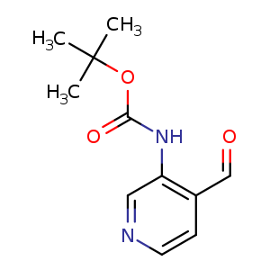 Chemical structure of tert-butyl 4-formylpyridin-3-ylcarbamate , CAS 116026-95-0, AChemBlock O30505