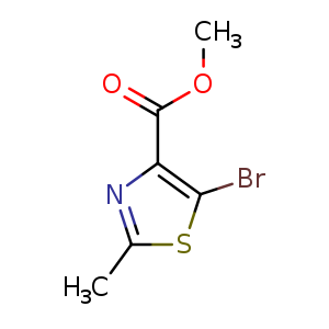 Chemical structure of methyl 5-bromo-2-methylthiazole-4-carboxylate , CAS 899897-21-3, AChemBlock O30510
