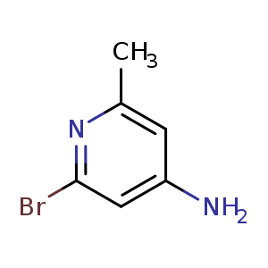 Chemical structure of 2-bromo-6-methylpyridin-4-amine , CAS 79055-59-7, AChemBlock O30531