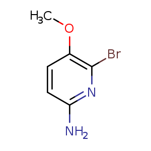 Chemical structure of 6-bromo-5-methoxypyridin-2-amine , CAS 79491-43-3, AChemBlock O30533