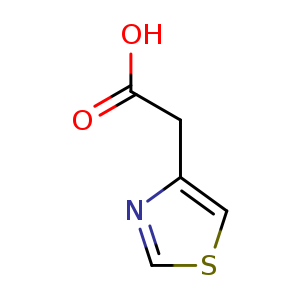 Chemical structure of 2-(thiazol-4-yl)acetic acid , CAS 7504-44-1, AChemBlock O30547