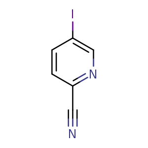 Chemical structure of 5-iodopyridine-2-carbonitrile , CAS 41960-47-8, AChemBlock O30554