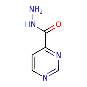 Chemical structure of pyrimidine-4-carbohydrazide , CAS 39513-54-7, AChemBlock O30565