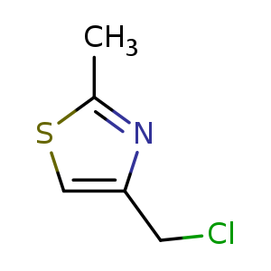 Chemical structure of 4-(chloromethyl)-2-methylthiazole , CAS 39238-07-8, AChemBlock O30578