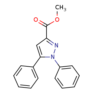 Chemical structure of methyl 1,5-diphenyl-1H-pyrazole-3-carboxylate , CAS 70375-79-0, AChemBlock O30584