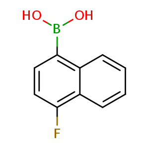 Chemical structure of 4-fluoronaphthalen-1-yl-1-boronic acid , CAS 182344-25-8, AChemBlock O30613