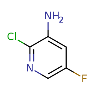 Chemical structure of 2-chloro-5-fluoropyridin-3-amine , CAS 884495-37-8, AChemBlock O30622