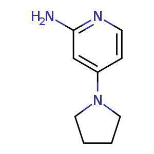Chemical structure of 4-(pyrrolidin-1-yl)pyridin-2-amine , CAS 722550-01-8, AChemBlock O30632