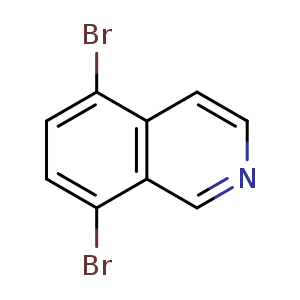 Chemical structure of 5,8-dibromoisoquinoline , CAS 81045-39-8, AChemBlock O30653
