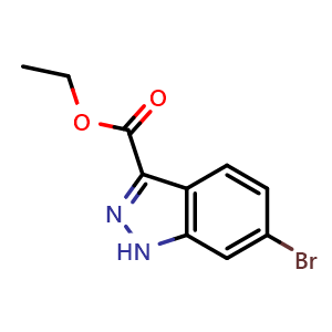 Chemical structure of ethyl 6-bromo-1H-indazole-3-carboxylate , CAS 885272-94-6, AChemBlock O30661