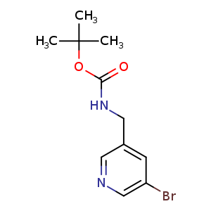 Chemical structure of 3-(N-Boc-aminomethyl)-5-bromopyridine , CAS 943722-24-5, AChemBlock O30675