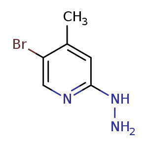 Chemical structure of 1-(5-bromo-4-methylpyridin-2-yl)hydrazine , CAS 913839-67-5, AChemBlock O30679