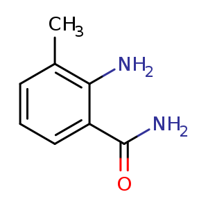 Chemical structure of 2-amino-3-methylbenzamide , CAS 1885-32-1, AChemBlock O30695