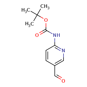 Chemical structure of tert-butyl 5-formylpyridin-2-ylcarbamate , CAS 199296-40-7, AChemBlock O30702