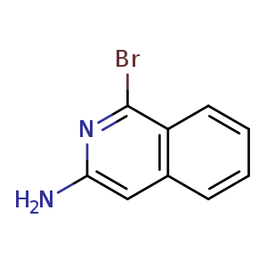 Chemical structure of 1-bromoisoquinolin-3-amine , CAS 13130-79-5, AChemBlock O30703