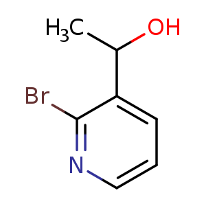 Chemical structure of 1-(2-bromopyridin-3-yl)ethanol , CAS 84199-57-5, AChemBlock O30716