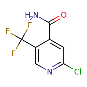 Chemical structure of 2-chloro-5-(trifluoromethyl)pyridine-4-carboxamide , CAS 1416713-79-5, AChemBlock O30719