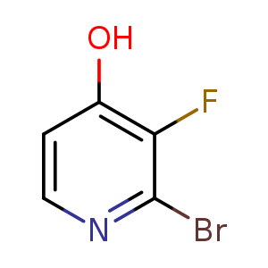 Chemical structure of 2-bromo-3-fluoropyridin-4-ol , CAS 1211525-92-6, AChemBlock O30736