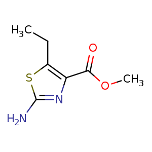 Chemical structure of methyl 2-amino-5-ethylthiazole-4-carboxylate , CAS 28942-54-3, AChemBlock O30751