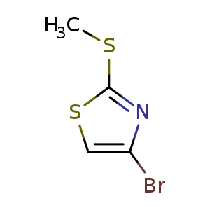 Chemical structure of 4-bromo-2-(methylthio)thiazole , CAS 204513-62-2, AChemBlock O30757