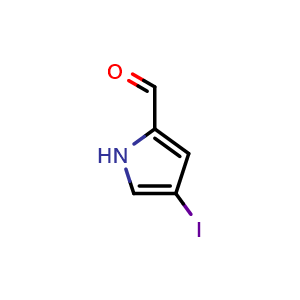 Chemical structure of 4-iodo-1H-pyrrole-2-carbaldehyde , CAS 33515-62-7, AChemBlock O30775