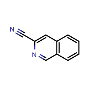 Chemical structure of isoquinoline-3-carbonitrile , CAS 26947-41-1, AChemBlock O30781