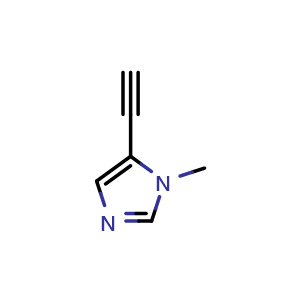 Chemical structure of 5-Ethynyl-1-methyl-1H-imidazole , CAS 71759-92-7, AChemBlock O30803
