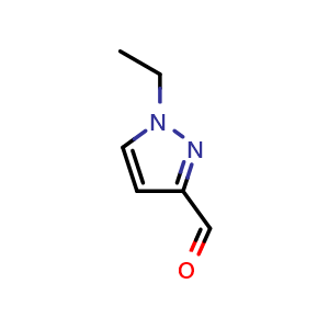 Chemical structure of 1-ethyl-1H-pyrazole-3-carbaldehyde , CAS 942319-16-6, AChemBlock O30808
