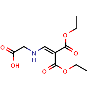 Chemical structure of 2-(2,2-di(ethoxycarbonyl)vinylamino)acetic acid , CAS 54132-81-9, AChemBlock O30829