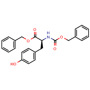 Chemical structure of (S)-benzyl 2-(benzyloxycarbonylamino)-3-(4-hydroxyphenyl)propanoate , CAS 5513-40-6, AChemBlock O30837