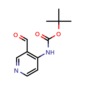 Chemical structure of tert-Butyl 3-formylpyridin-4-ylcarbamate , CAS 116026-93-8, AChemBlock O30859