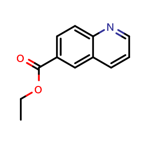 Chemical structure of ethyl quinoline-6-carboxylate , CAS 73987-38-9, AChemBlock O30892