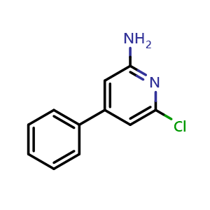 Chemical structure of 6-chloro-4-phenylpyridin-2-amine , CAS 1211525-26-6, AChemBlock O30903