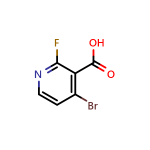 Chemical structure of 4-bromo-2-fluoropyridine-3-carboxylic acid , CAS 1256790-84-7, AChemBlock O30907